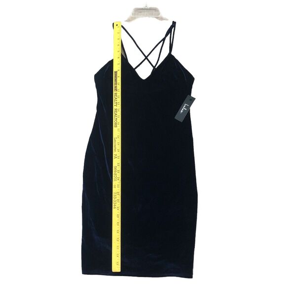 Lulus Greatest Love of All Navy Velvet Dress Womens Sz L Slip Dress Holiday NWT - Picture 15 of 16